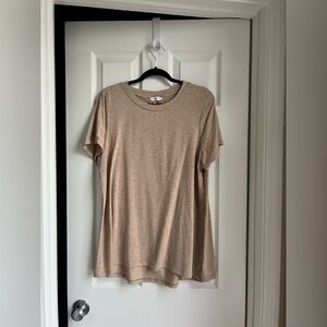 Crown & Ivy Tan Short Sleeve Top